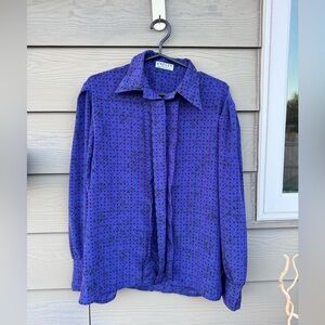 Purple Classic Blouse with Long Sleeves